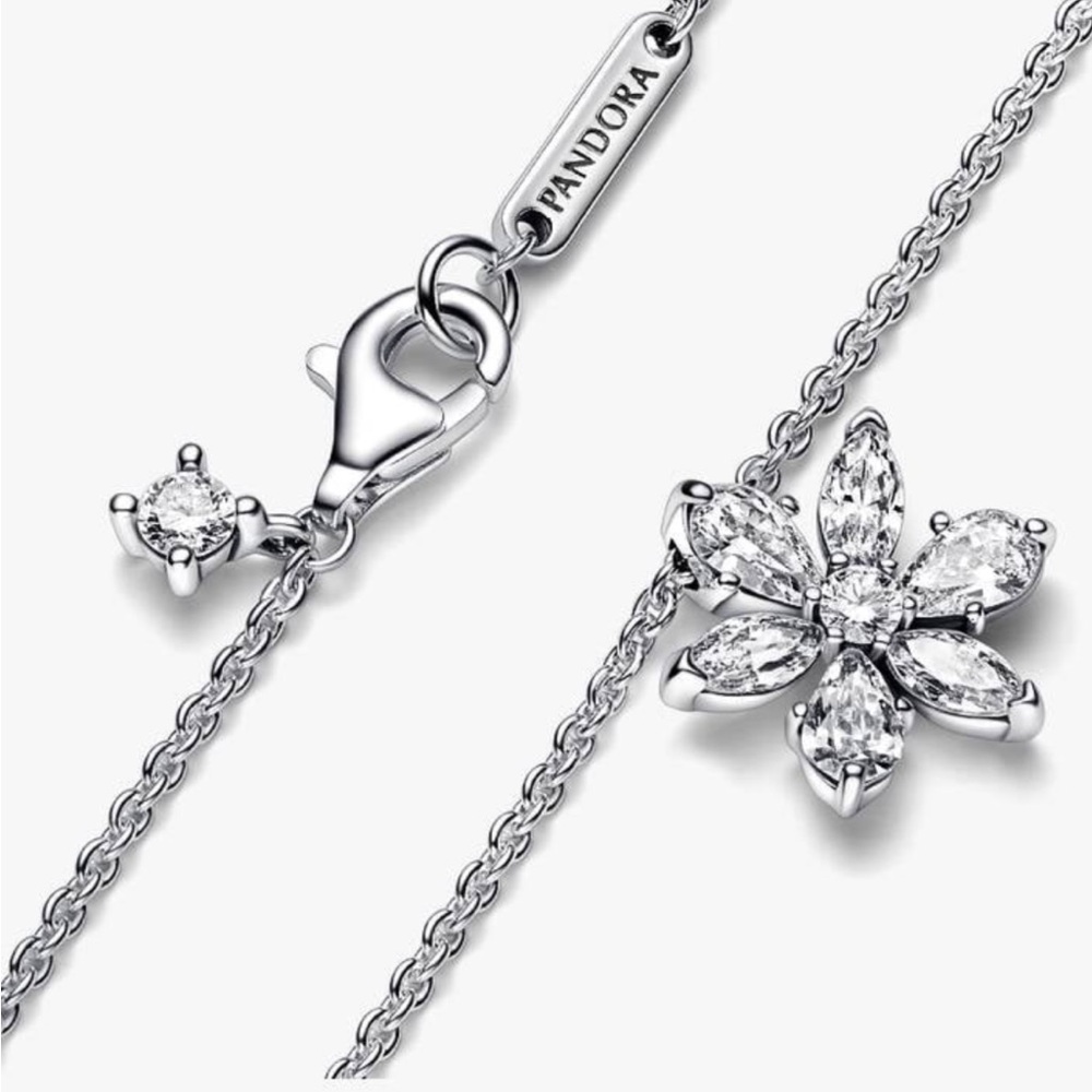Pandora Silver Pendant Necklace + Bangle